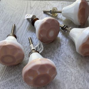 Anthropologie Handles Rose Pink and White